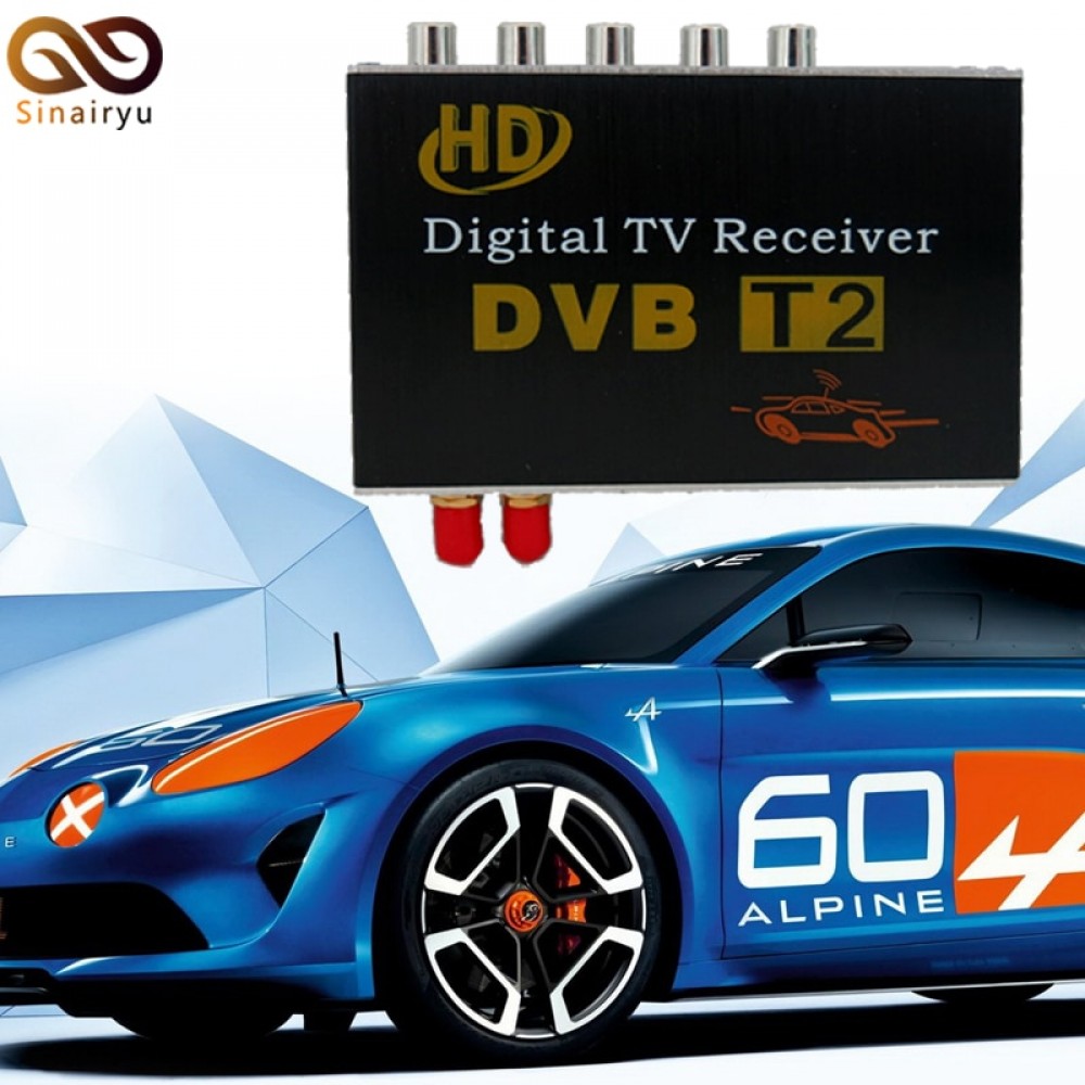 Car DVB-T2 TV Receiver Dual Tuner DVBT2 For Car DVD High Speed Mpeg4 Car Digital TV Box Tuner Auto Mobile DVB-T2 Receiver Box