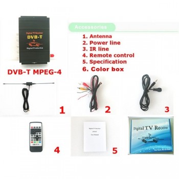 Car Digital TV Tuner Receiver DVB-T MPEG-4 For Europe Australia Middle East External TV Box Dual Antenna