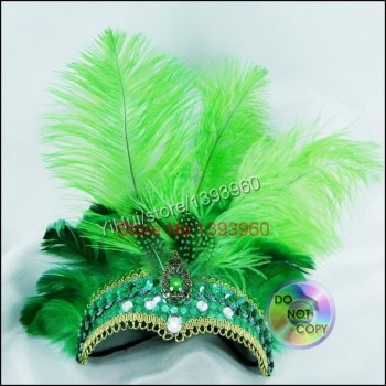 clips for Stage performance elegant headwear feather headdress valentines day festa carnival masquerad bar belly dance Hair
