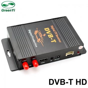 GreenYi Car DVB-T TV Box TV Receiver Dual Tuner High Speed Mpeg4 Car Digital TV Tuner For Car DVD Auto Mobile DVB-T Receiver Kit
