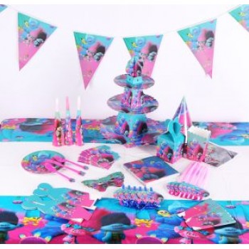 145pcs Unicorn Princess kids happy Birthday child Party Decorations  Tableware Set  Favor hat gift