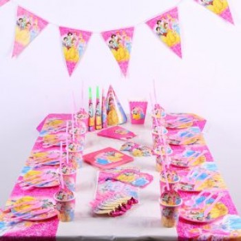 145pcs Unicorn Princess kids happy Birthday child Party Decorations  Tableware Set  Favor hat gift