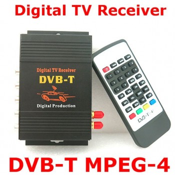 DVB-T Car 140-200km/h HD MPEG-4 Two Chip Tuner Two Antenna DVB T Car Digital TV Tuner Receiver SET TOP BOX