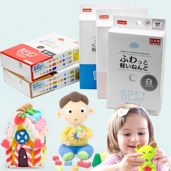 New Japan Soft Clay Lightweight Modeling Air Dry Ultralight Clay Blue Pink Black White Red Yellow Green Brown QTW6053