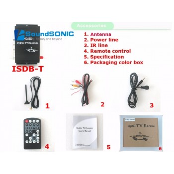 Mobile Car ISDB-T ISDBT ISDB T Digital TV Receiver Box One Seg With Remote Control For Brazil Peru Argentina Chile South America