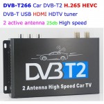 HDTV Car DVB-T266 Germany DVB-T2 H.266 HEVC MULTI PLP Digital TV Receiver automobile DTV box  With Two Tuner Antenna Freenet