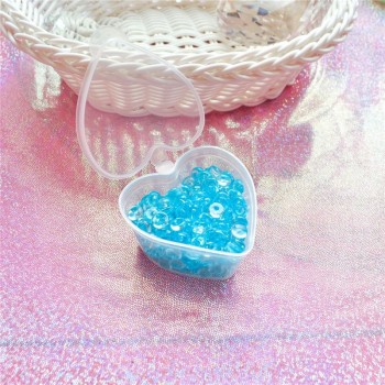 Crystal Flat Fishbowl Beads Slime Accessories Colorful Rubber Balls for Slime Filler DIY Slime Supplies Decor with Heart-Box