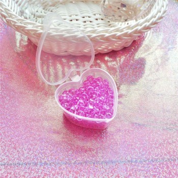 Crystal Flat Fishbowl Beads Slime Accessories Colorful Rubber Balls for Slime Filler DIY Slime Supplies Decor with Heart-Box