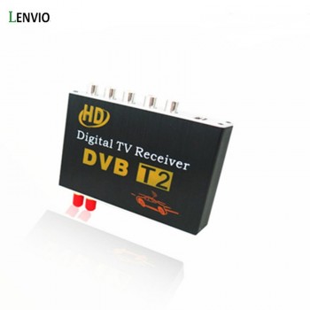 Lenvio Dual Antenna High Speed Car HD DVB-T2 Mobile MPEG4 Digital TV Box Digital TV Turner Receiver auto tv box  120-150KMH