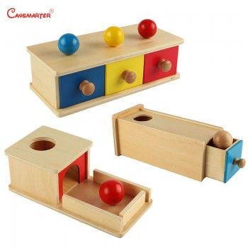 Learning Math Toys Sphere With Drawer Games Red Yellow Blue Baby Teaching Aids Education Wooden Montessori  Material LT001-36
