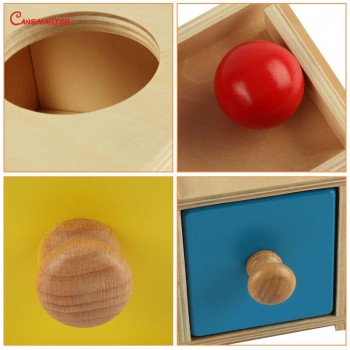 Learning Math Toys Sphere With Drawer Games Red Yellow Blue Baby Teaching Aids Education Wooden Montessori  Material LT001-36