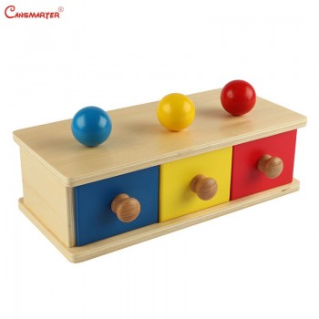 Learning Math Toys Sphere With Drawer Games Red Yellow Blue Baby Teaching Aids Education Wooden Montessori  Material LT001-36
