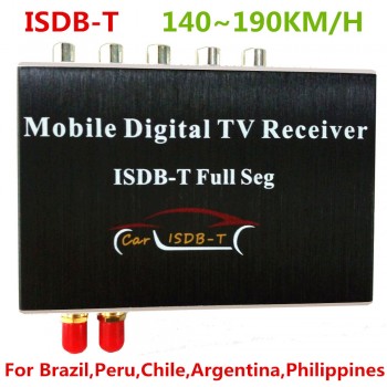 Car ISDB-T Dual tuner Full SEG Digital TV Tuner Receiver Box For Brazil Chile Peru Argentina South America Philippines