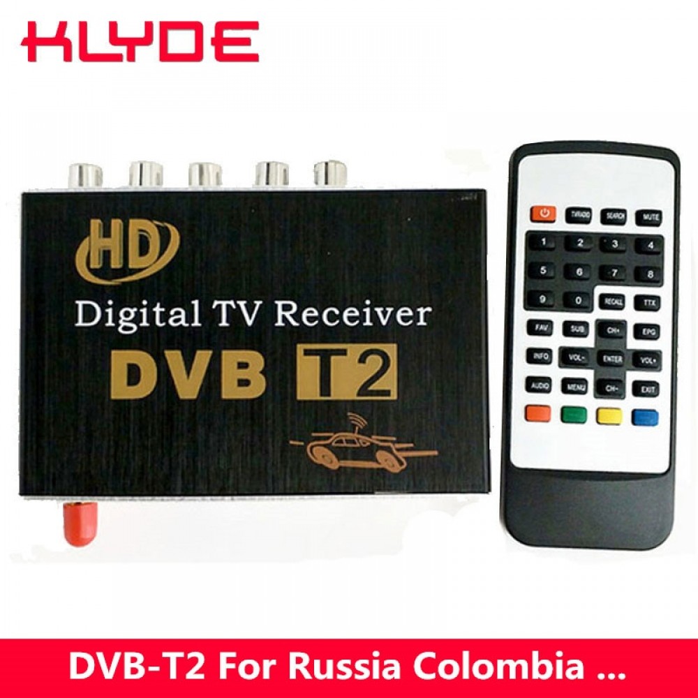 KLYDE DVB-T2 Digital TV Receiver Box For Russia Colombia Support PVR Function and Multimedia Playback MP3/MP4/JPEG/AVI via USB