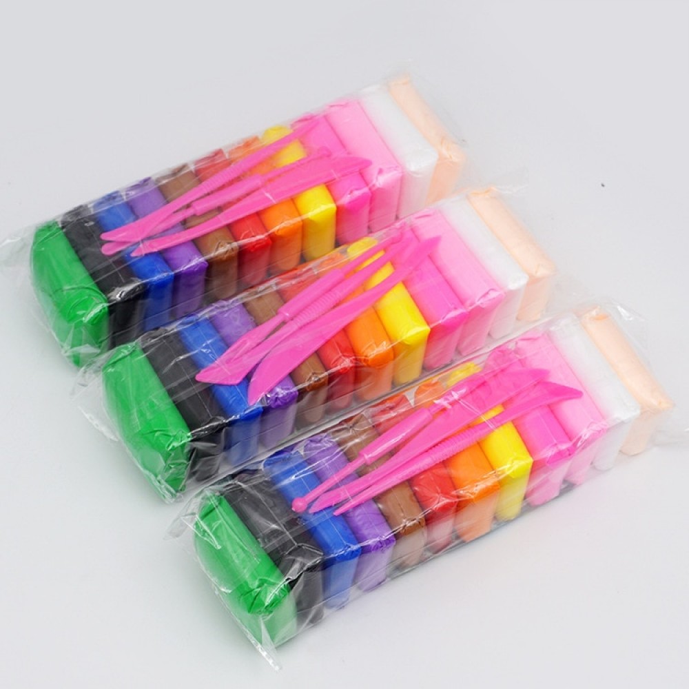 Light Clay Air Dry Polymer Plasticine Modelling Clay Super Light DIY Soft Creative Handgum Educational Clay Toys 12 Color/set
