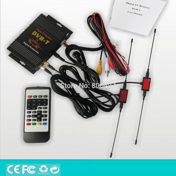 Car DVB-T HD 1080P HDMI CVBS Mobile Digital TV Receiver Mobile Car DVB-T MPEG4 MPEG2 Digital TV Dual Tuner HD Receiver Box Set