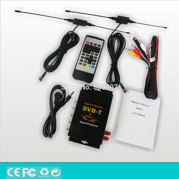 Car DVB-T HD 1080P HDMI CVBS Mobile Digital TV Receiver Mobile Car DVB-T MPEG4 MPEG2 Digital TV Dual Tuner HD Receiver Box Set