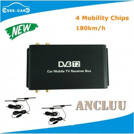 4 Antenna H.265 Car DVB T2 Mobile Digital TV Box External USB DVB-T2 Car TV Receiver for Germany Europe Southeast Asia