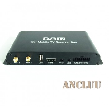 4 Antenna H.265 Car DVB T2 Mobile Digital TV Box External USB DVB-T2 Car TV Receiver for Germany Europe Southeast Asia