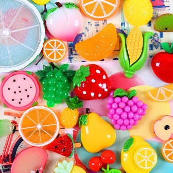 10PCS Slime Charms With Candy Sugar Chocolate Cake Resin Flatback of Slime Beads for Ornament Scrapbook DIY Crafts