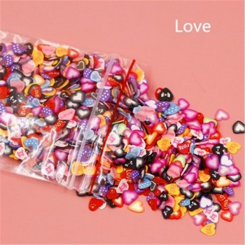 Plasticine addition soft ceramic fruit piece 1000 pieces mixed fruit bar nail jewelry mobile beauty patch slime diy supplies