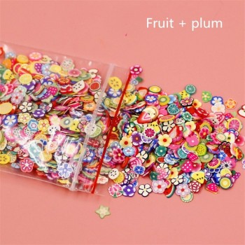 Plasticine addition soft ceramic fruit piece 1000 pieces mixed fruit bar nail jewelry mobile beauty patch slime diy supplies