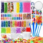 72 Pack Making Kits Supplies For Slime, Including Foam Balls, Fishbowl Beads, Net, Glitter Jars, Pearls, Sugar Paper, Spoon
