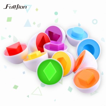 Fulljion Montessori Learning Education Math Toys 6 Smart Eggs 3D Puzzle Game For Children Popular Toys Jigsaw Mixed Shape Tools