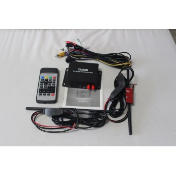 120-140km/h Speed Driving Car DVB-T2 Digital TV Receiver Box with Dual Mobility Tuners Two Active Antennas , support USB HDMI