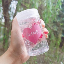 10Sheets/90pcs Stickers for Slime Container Pink Heart Shape Slime DIY Accessories Slime Storage Box Sticker Supplies