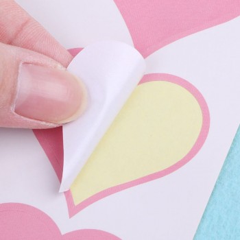 10Sheets/90pcs Stickers for Slime Container Pink Heart Shape Slime DIY Accessories Slime Storage Box Sticker Supplies