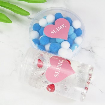 10Sheets/90pcs Stickers for Slime Container Pink Heart Shape Slime DIY Accessories Slime Storage Box Sticker Supplies