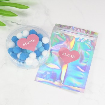 10Sheets/90pcs Stickers for Slime Container Pink Heart Shape Slime DIY Accessories Slime Storage Box Sticker Supplies