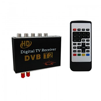 Dual Antenna DVB-T2 Car Digital TV Receiver External Digital TV Box RCA Connector For  Russia Europe Thailand Singapore