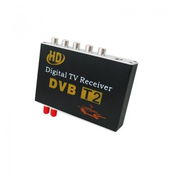 Dual Antenna DVB-T2 Car Digital TV Receiver External Digital TV Box RCA Connector For  Russia Europe Thailand Singapore