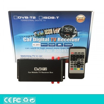 HD Car Mobile Digital TV Receiver Mobile Car DVB-T2 USB HDMI MPEG4 MPEG2 Digital TV Four Tuner HD H.265 Receiver Box Set