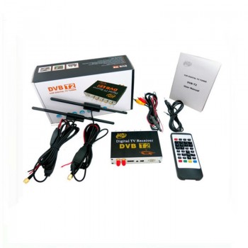High Speed Car DVB-T2 box car Digital Tv Tuner Receiver MPEG2  MPEG4 MPEG-4 with Dual Tuner Car mobile digital DVB T2  Receiver