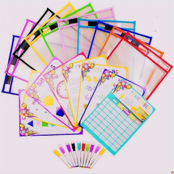 Puzzle Toys Can Be Reused With PVC Transparent  Dry Brush Bag PET Writing Dry Wipe Bag Drawing Toy For Children Adult