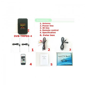 Dual Antenna Car DVB-T Tuner  Digital Car Tv Tuner MPEG2  MPEG4 MPEG-4  Car mobile digital DVB T  Receiver For car monitor