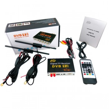 KANOR Digital Car DVB-T2 HD 1080P External Auto Tuner 100Km/h Digital TV Receiver Box Set Top DVB-T2