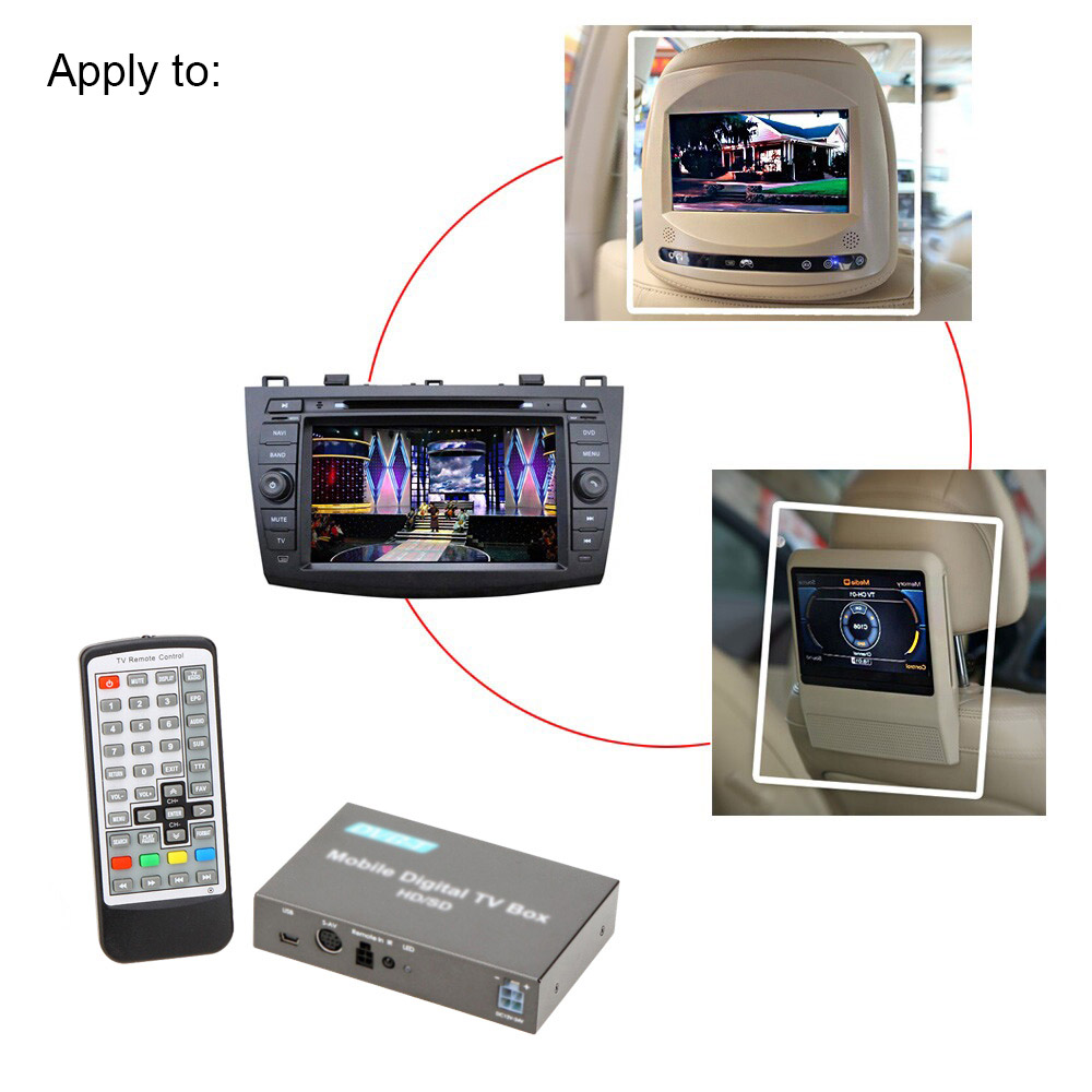 Super Car DVD TV Receiver Mini Metal Design DVB Easy Installation Monitor Analog TV Tuner Strong Signal Box with Antenna