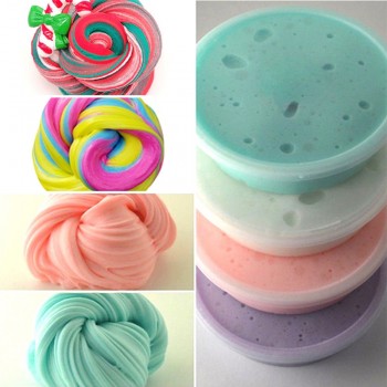 35g Macaron Color Fluffy Slime toys DIY Squishy kids Toy With Box polymer light soft Clay Modeling Clay plasticine cloud slime