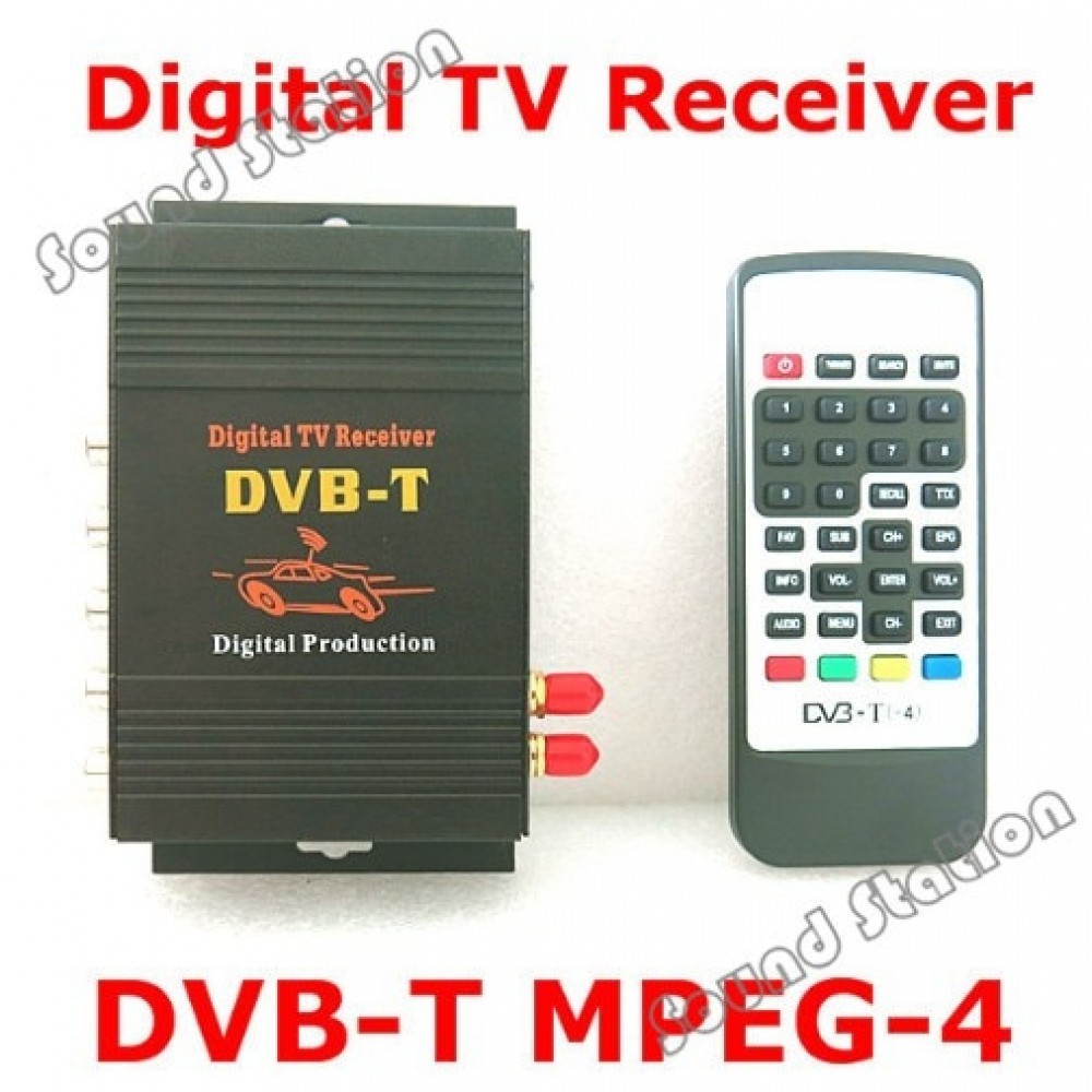 2 Tuners External Mobile DVB-T MPEG-4 Auto DVBT MPEG4 Digital TV Receiver Box With Remote Control For Car DVD GPS Player