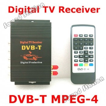 2 Tuners External Mobile DVB-T MPEG-4 Auto DVBT MPEG4 Digital TV Receiver Box With Remote Control For Car DVD GPS Player