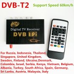 DVB-T2 H.264 MPEG-4 MPEG-2 Car Digital TV Receiver Box For Russia Thailand Ukraine Thailand Colombia Israel Support 40-60km/h