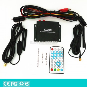 HD Car Mobile Digital TV Receiver Mobile Car DVB-T2 USB HDMI MPEG4 MPEG2 Digital TV Double Tuner HD Receiver Box Set