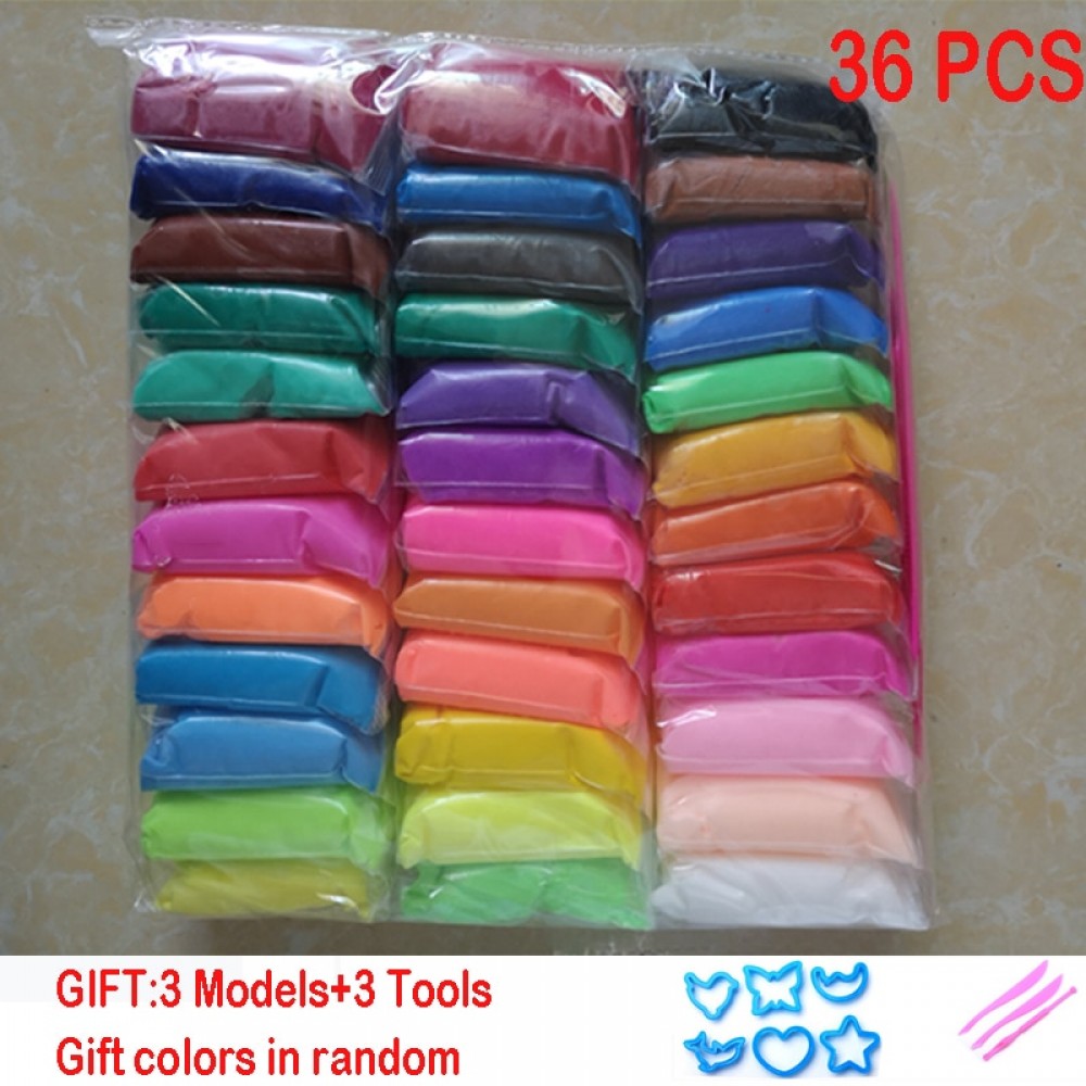 36pcs/set Slime  DIY safe and nontoxic Malleable Fimo Polymer Clay playdough Air Clay  Polymer Plasticine Modelling light Clay