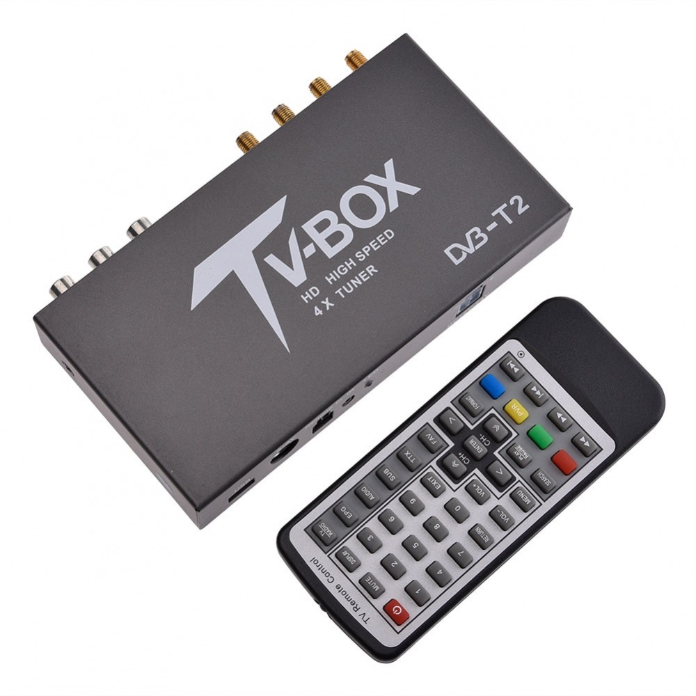 1080P HD DVB-T EN300 744/DVB-T2 TV Box HDMI USB AV MOV OSD DVB RCA Smart TV Box USB2.0 True Four Tuners Receiver