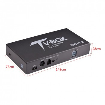 1080P HD DVB-T EN300 744/DVB-T2 TV Box HDMI USB AV MOV OSD DVB RCA Smart TV Box USB2.0 True Four Tuners Receiver