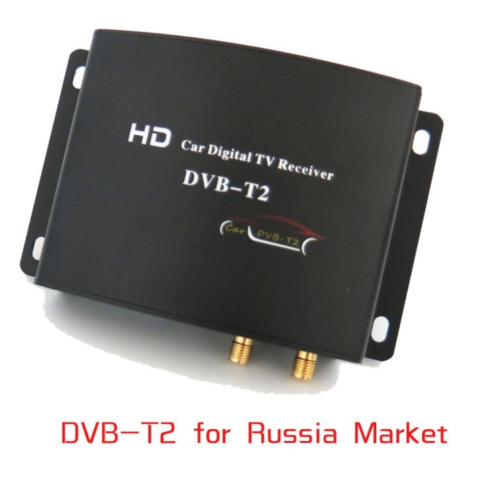 High Speed HD Car TV Tuner Mobile DVB-T T2 MPEG-4 Digital TV Receiver Box Dual antennas for Russia European